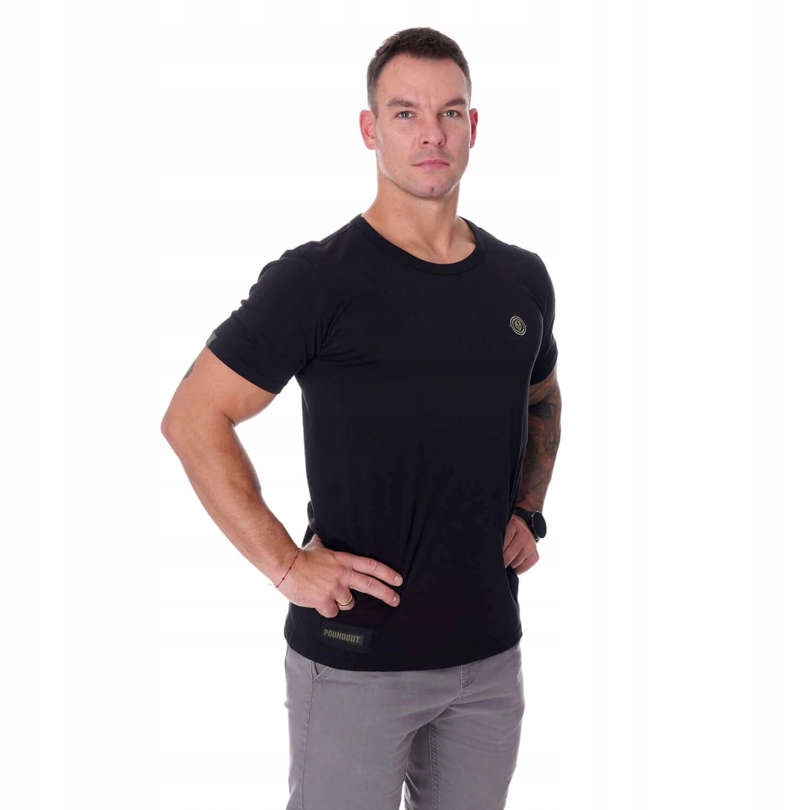 Poundout Koszulka T-shirt męski BATTLE czarny M Marka inna