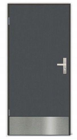 Technické kovové interiérové dveře Inox 08 Antracit Bronz Bílá 80 cm P/l