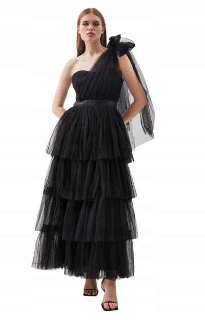 Karen Millen Šaty Na Jedno Rameno Černá 42 Y1U