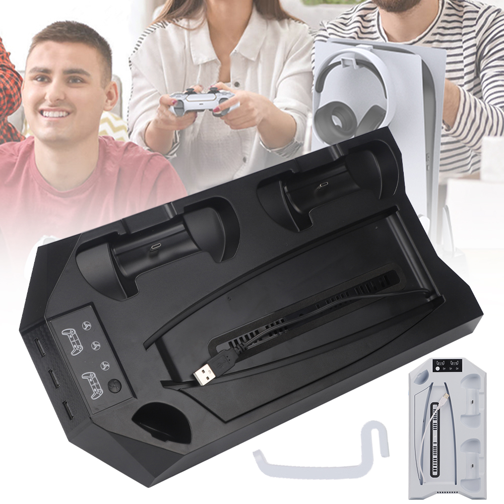 Pionowy Stojak PS5 Z Wentylatorem, Ładowarka Kontrolera PS5 Ze Wskaźnikiem