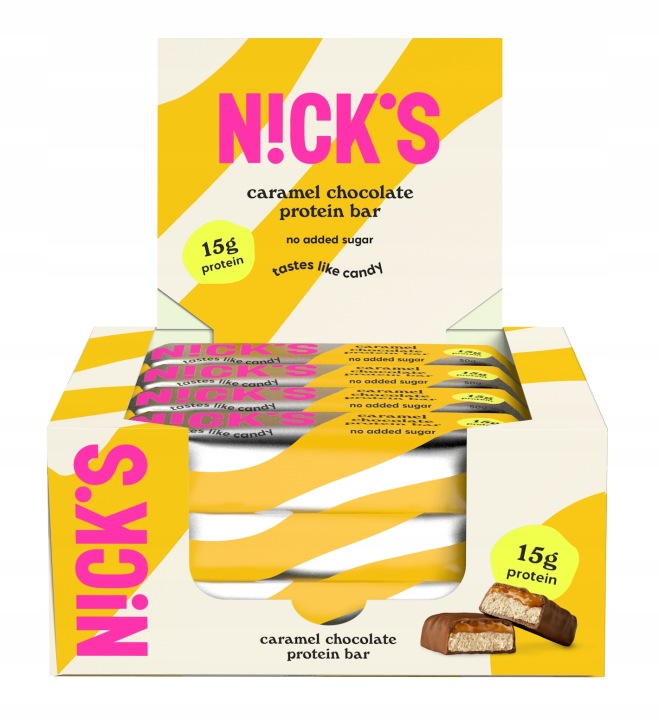 Nicks Baton Proteinowy Caramel Chocolate 12 x 50 g