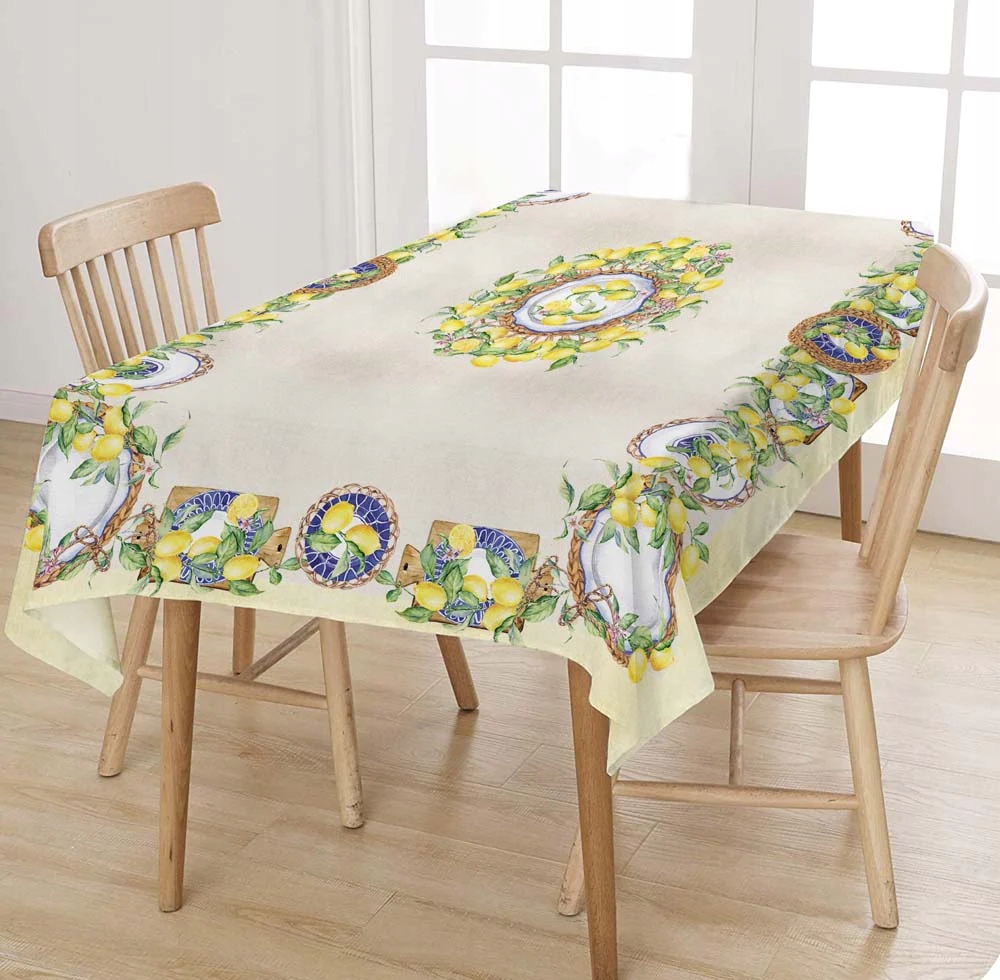 Obrus 150 cm x 250 bawełniany cytryny Typ obrus