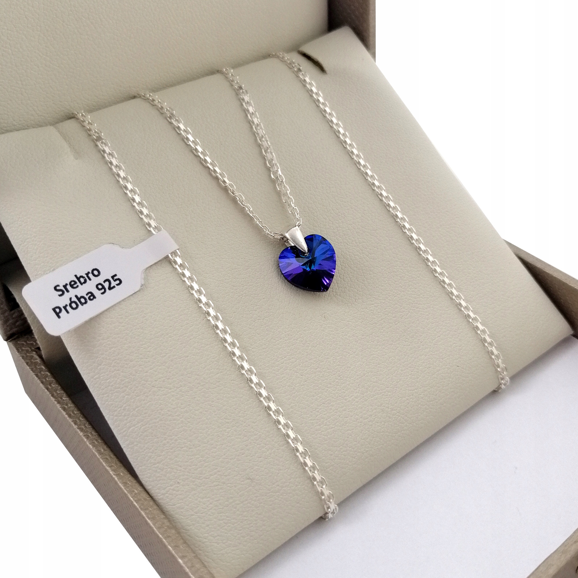 Stříbrný Náhrdelník Swarovski Přívěsek Srdce 925 Gravírování Bonus Pro Ženu