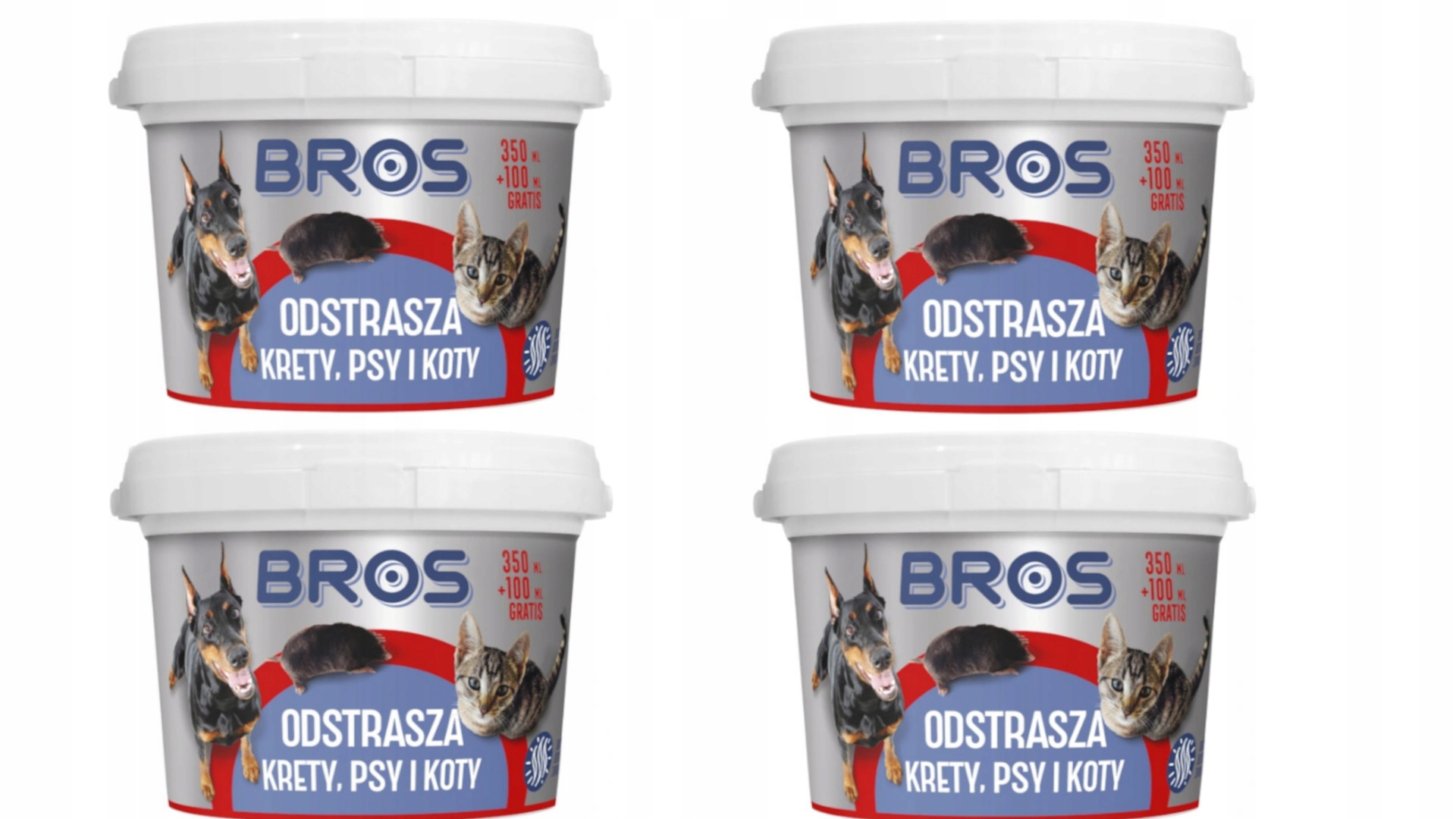 4X BROS SKUTECZNIE ODSTRASZA PSY KOTY KRETY 450ml