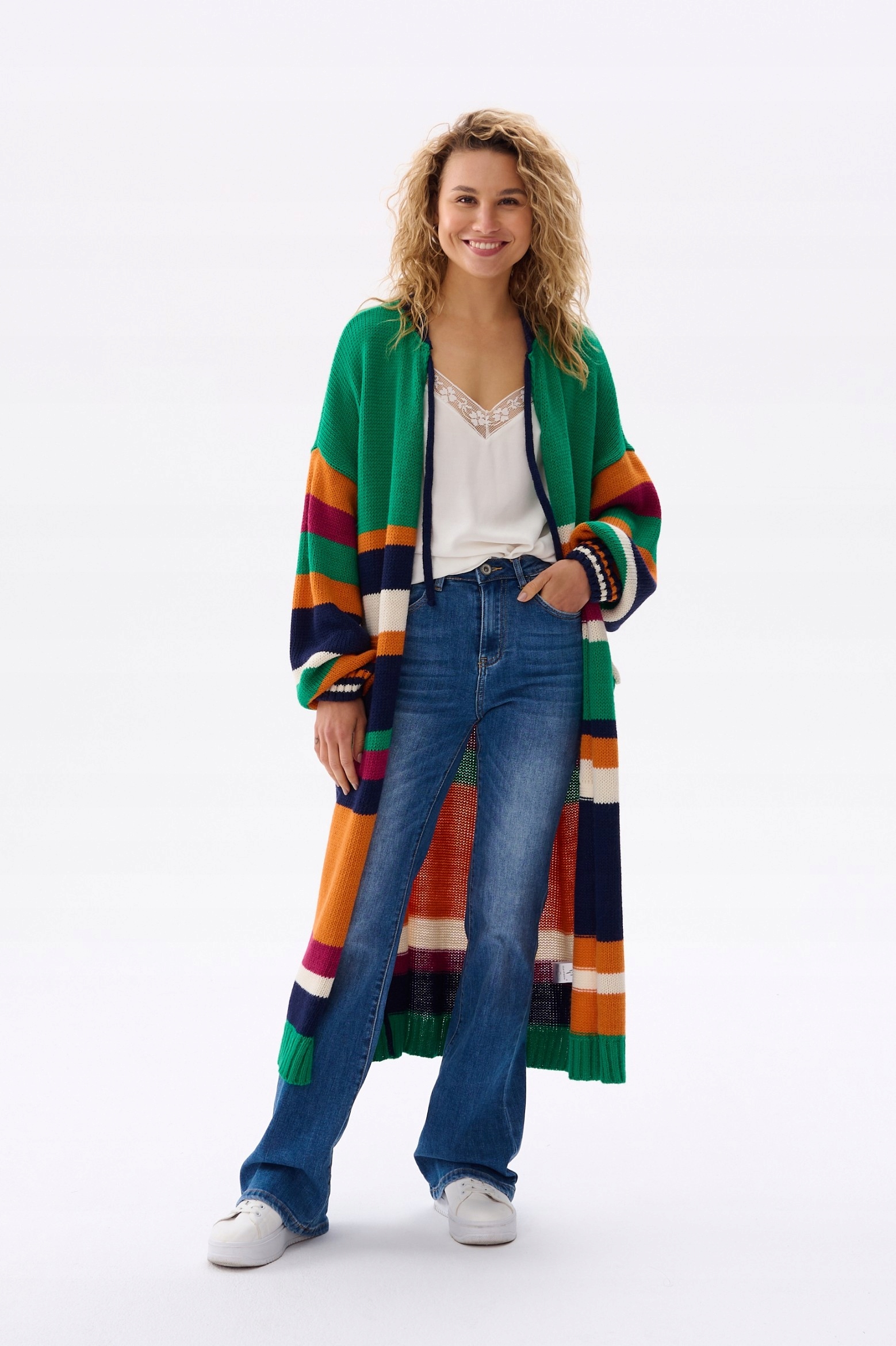 barevný dámský kardigan Klimt blue shadow vel. Univerzální