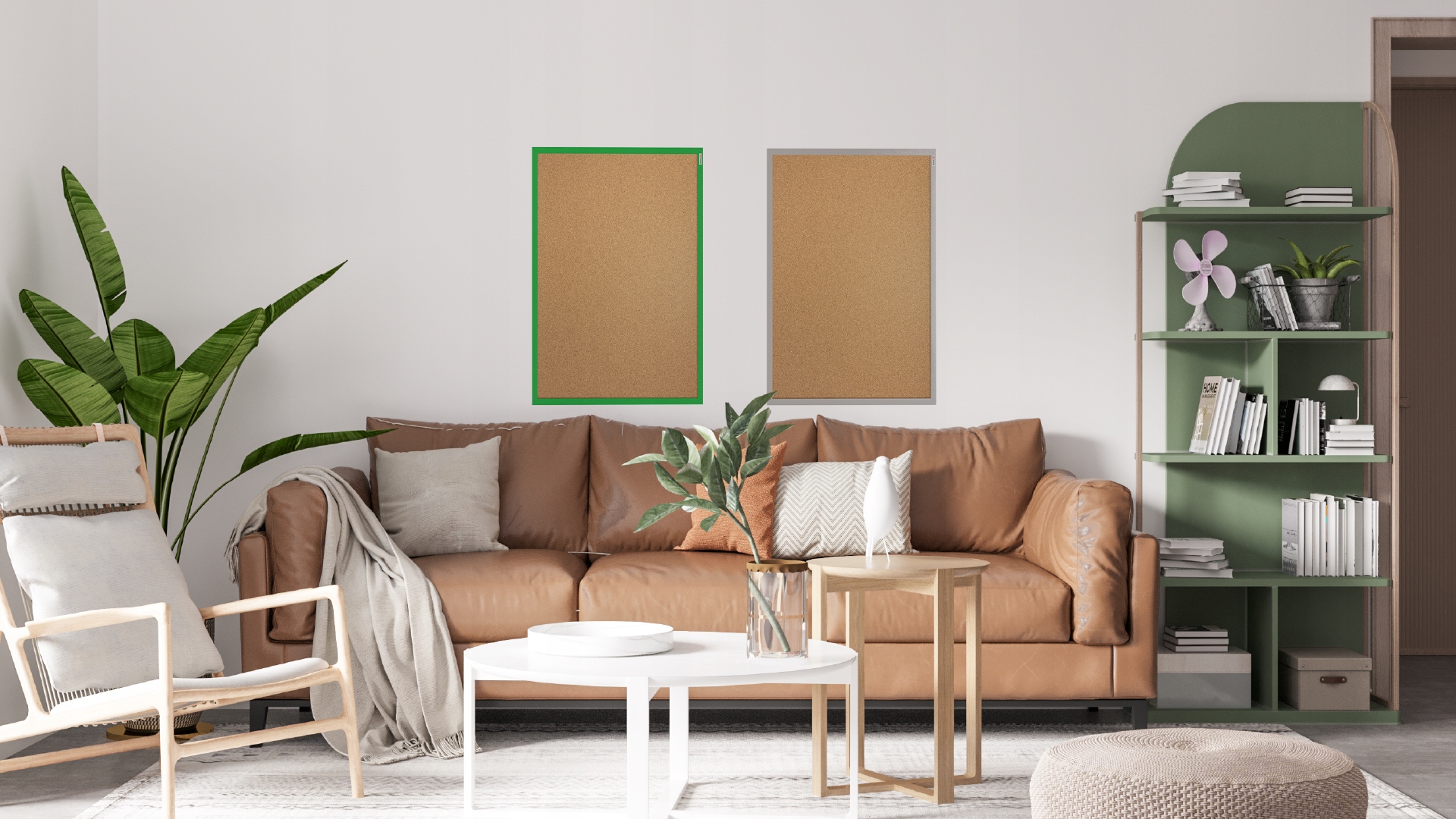 Zielona tablica korkowa 120x90 drewniana + pinezki Marka Allboards