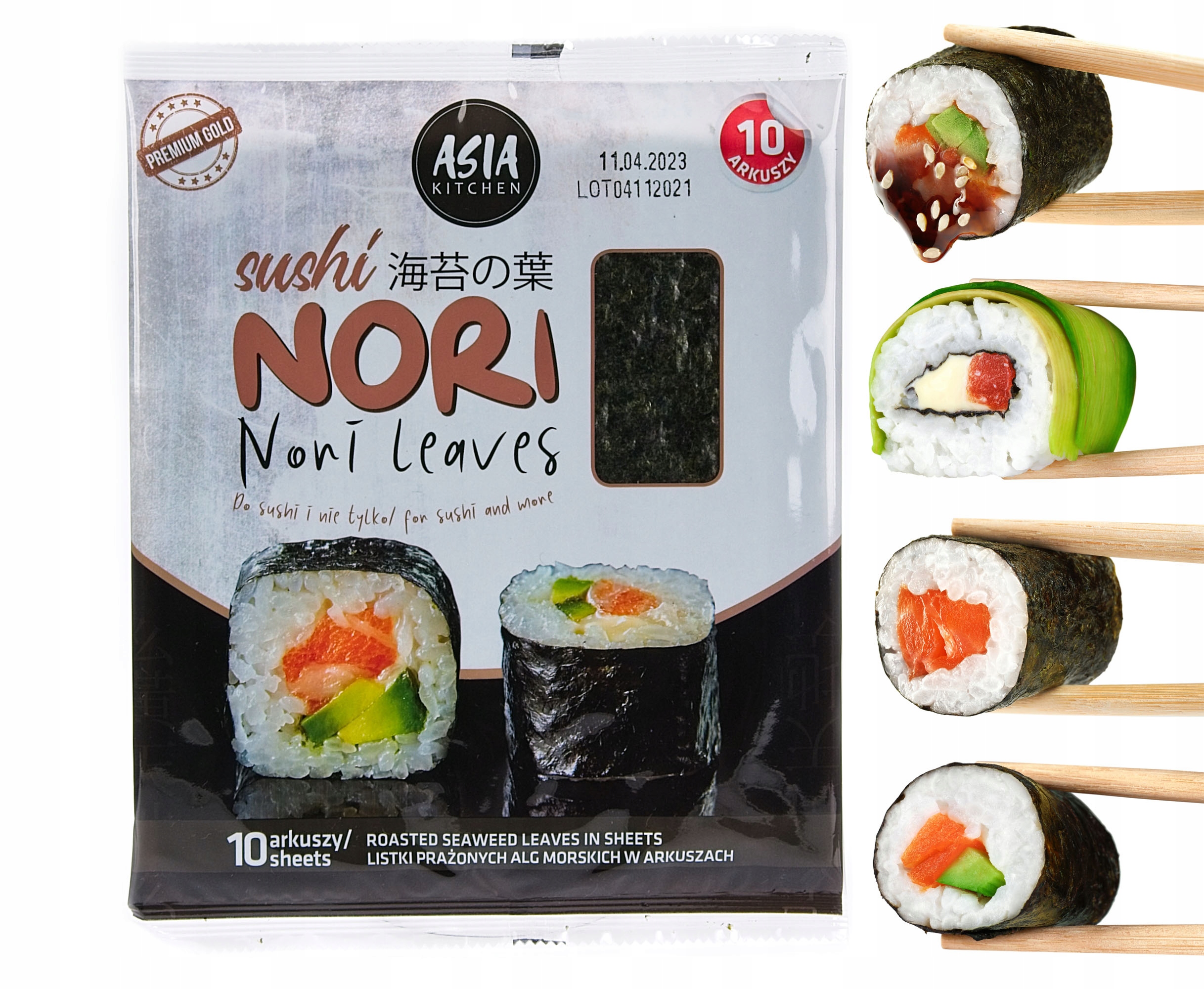 

Algi Nori do sushi wodorosty liście listki 10 szt.
