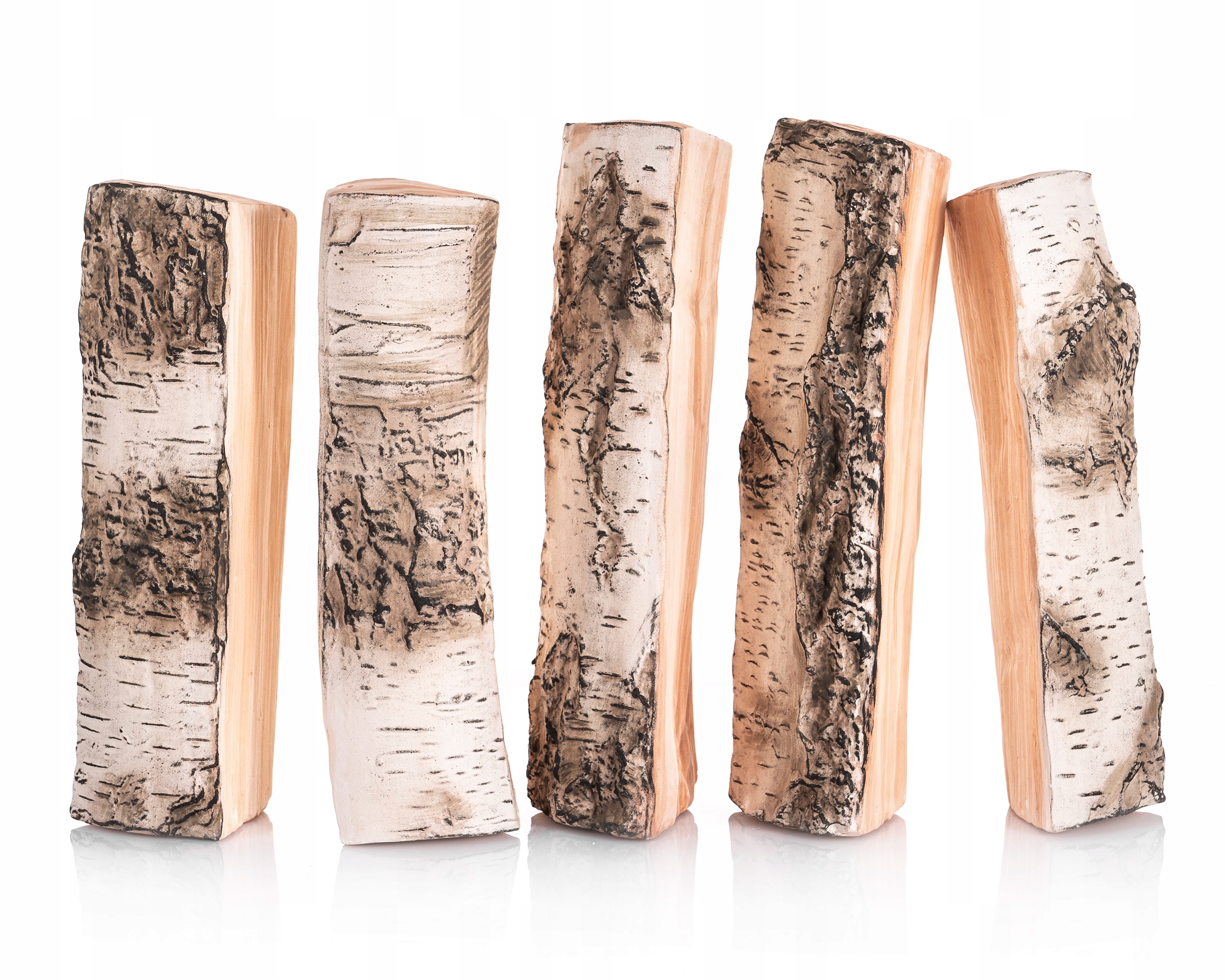 Polana ceramiczne DREWNO DO BIOKOMINKA brzoza 5szt Waga 3 kg