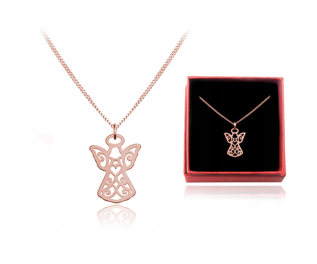 

Ażurowy Aniołek Naszyjnik Srebro 925 Rose Gold