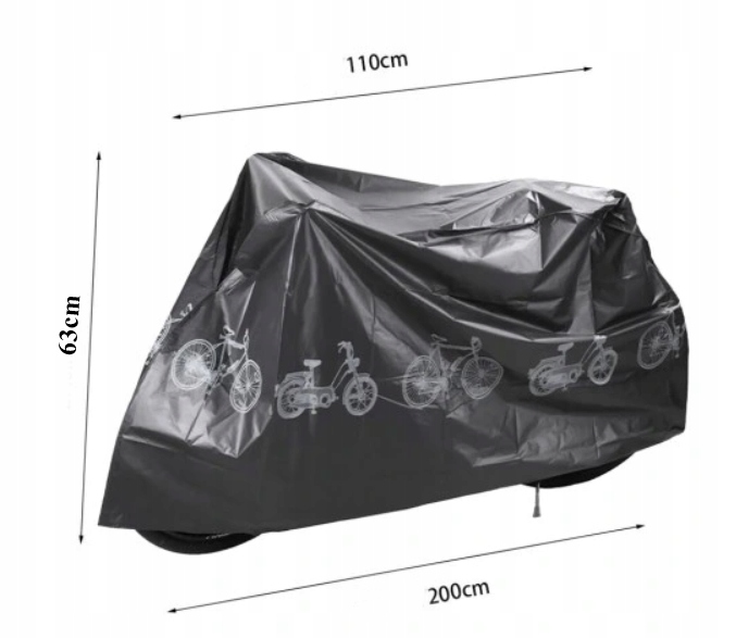 Pokrowiec rowerowy wodoodporny 200x110x63 cm dobra jakość 05659