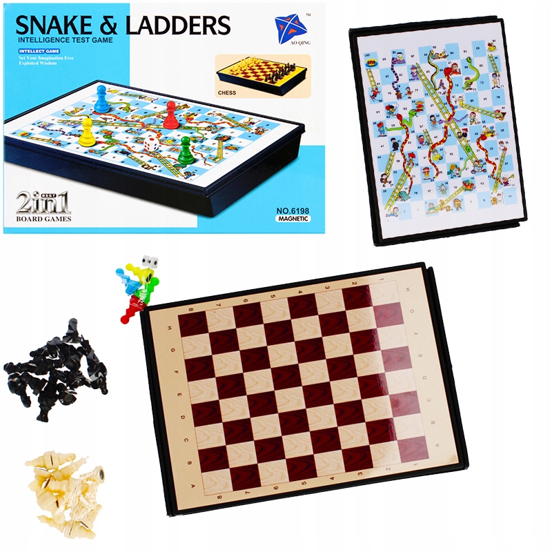 Gra szachy magnetyczne warcaby węże drabiny 2w1