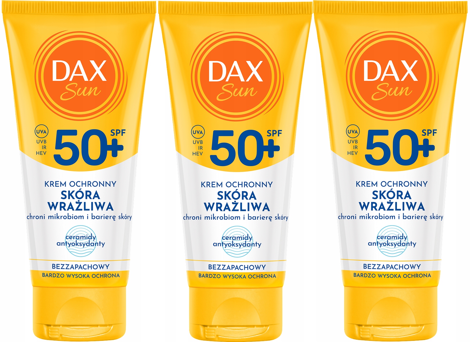3 x Dax Sun Ochranný krém pro citlivou pokožku SPF50+ 50 ml Zmírňuje podráždění