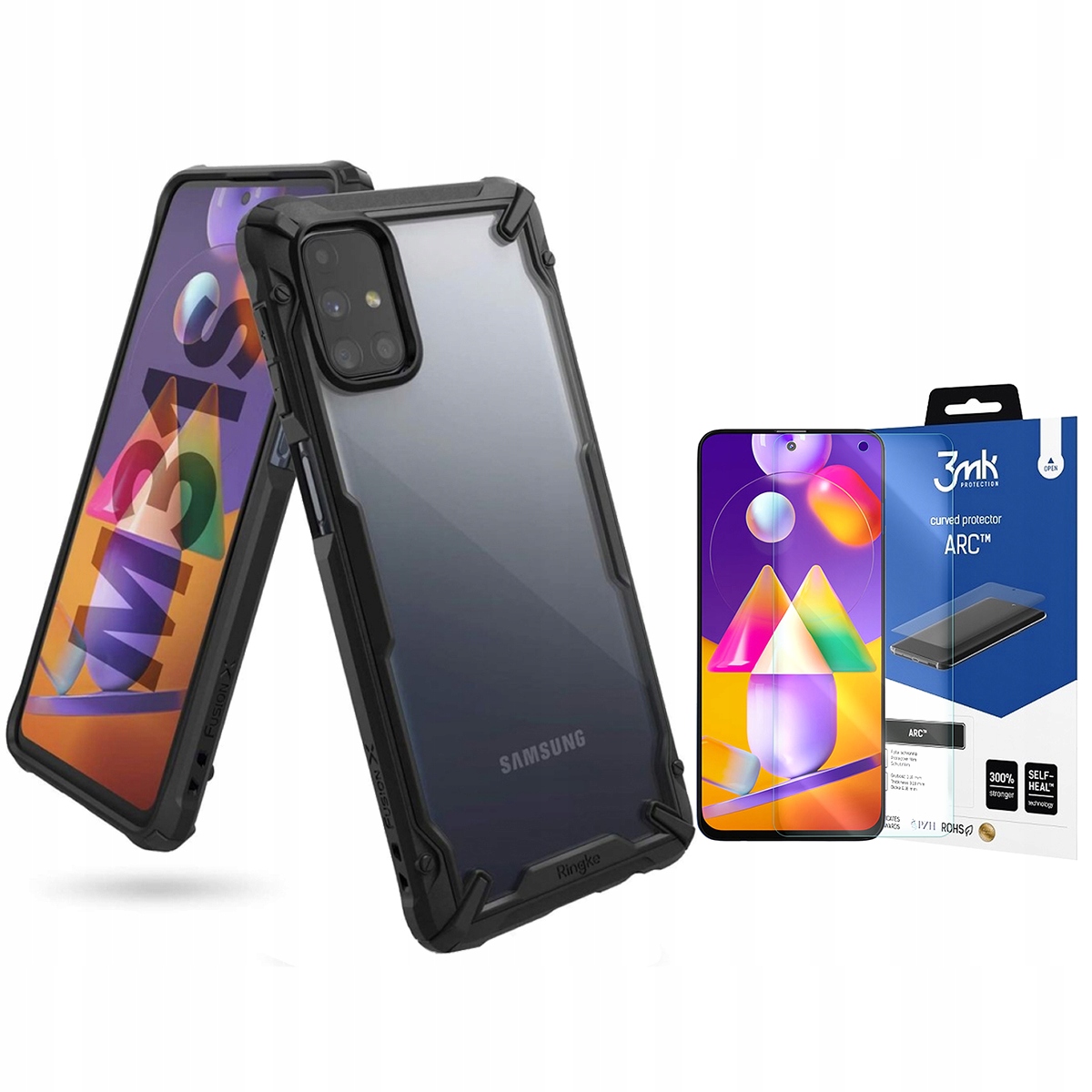 

Ringke Fusion-x Etui Do Galaxy M31S +folia 3MK Arc