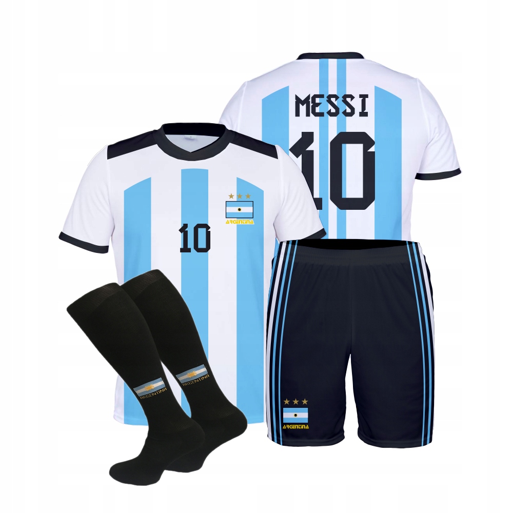

Messi Argentyna strój komplet getry rozm. 134