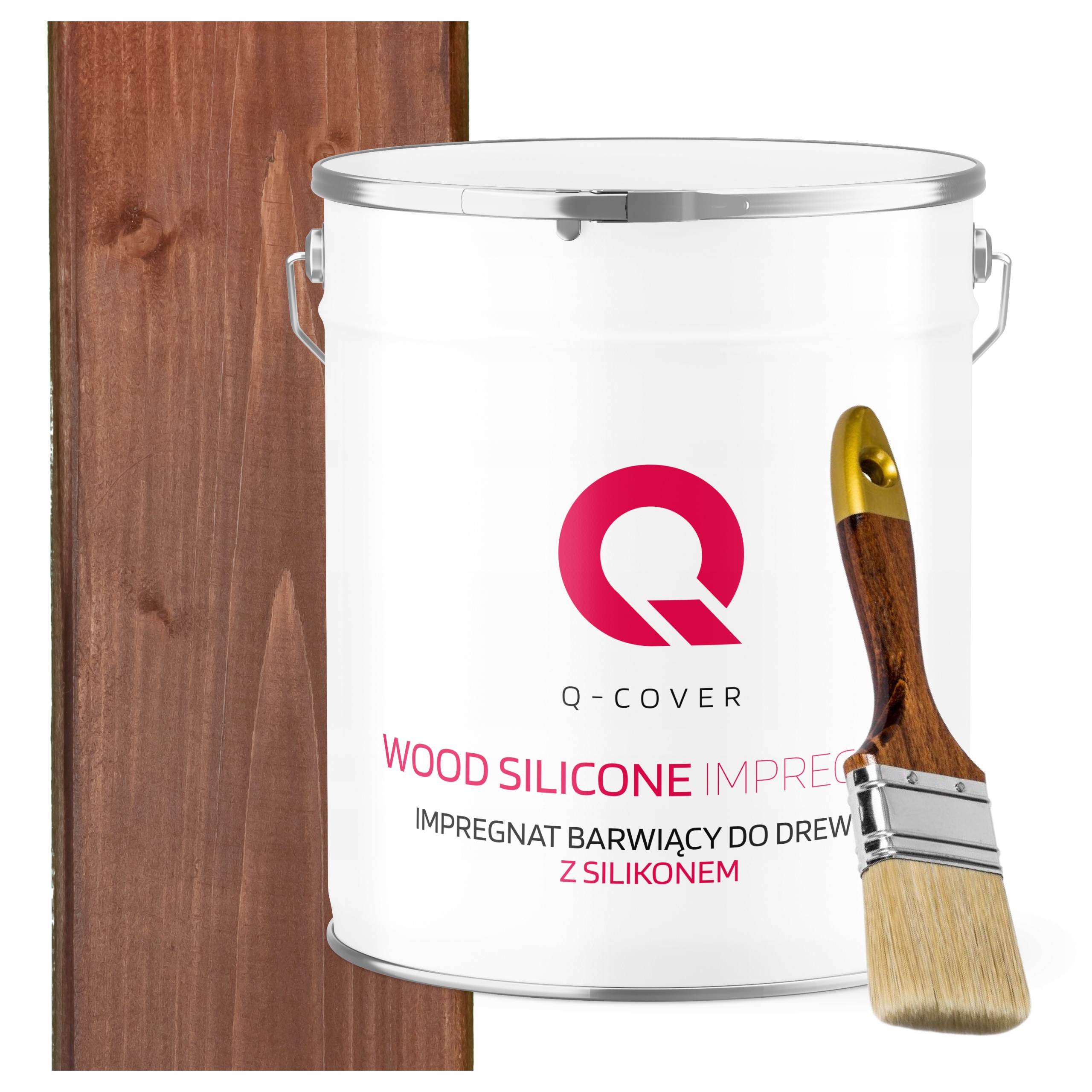 Impregnace Na Dřevo Extra Barva Se Silikonem Chránící Ořech Tmavý 5 L Štětec