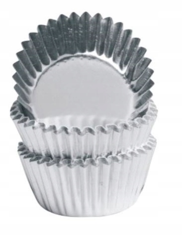 

Dekoracja Na Muffinki Srebrne Papilotki 75 szt.
