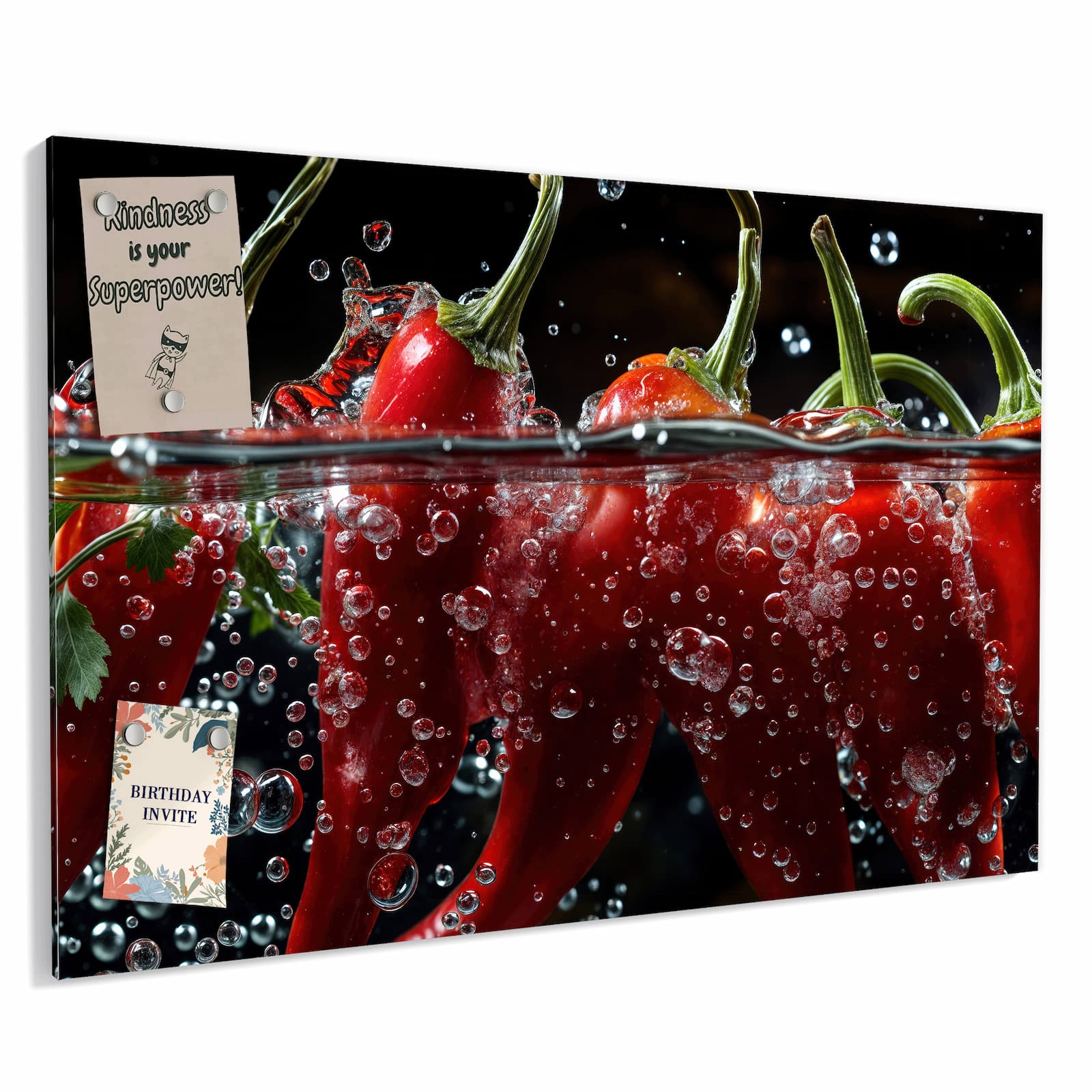 Magnetická tabule Paprika Voda 60 × 40 cm