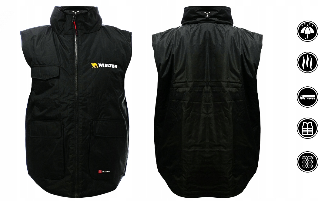 BEZRĘKAWNIK OCIEPLACZ KAMIZELKA KIEROWCY WIELTON WANTED BLACK ROZMIAR XXL