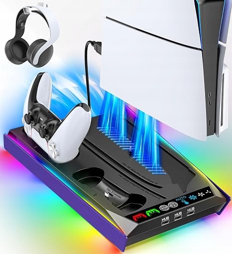 Nabíjecí chladicí stanice PS5 P5 Slim P5 Pro Ambient Light Rysker