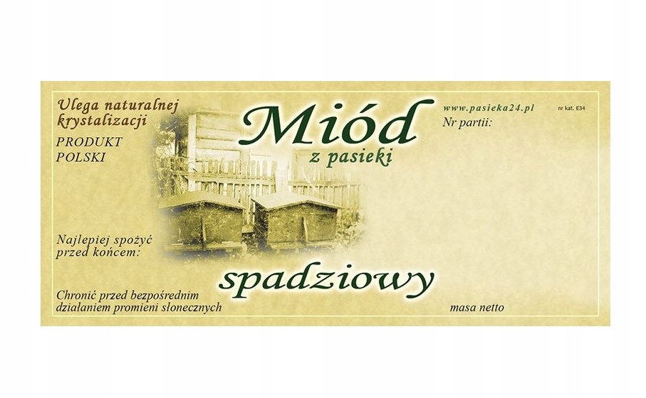 

Etykieta Na miód Spadziowy 100 szt. E34 spadź