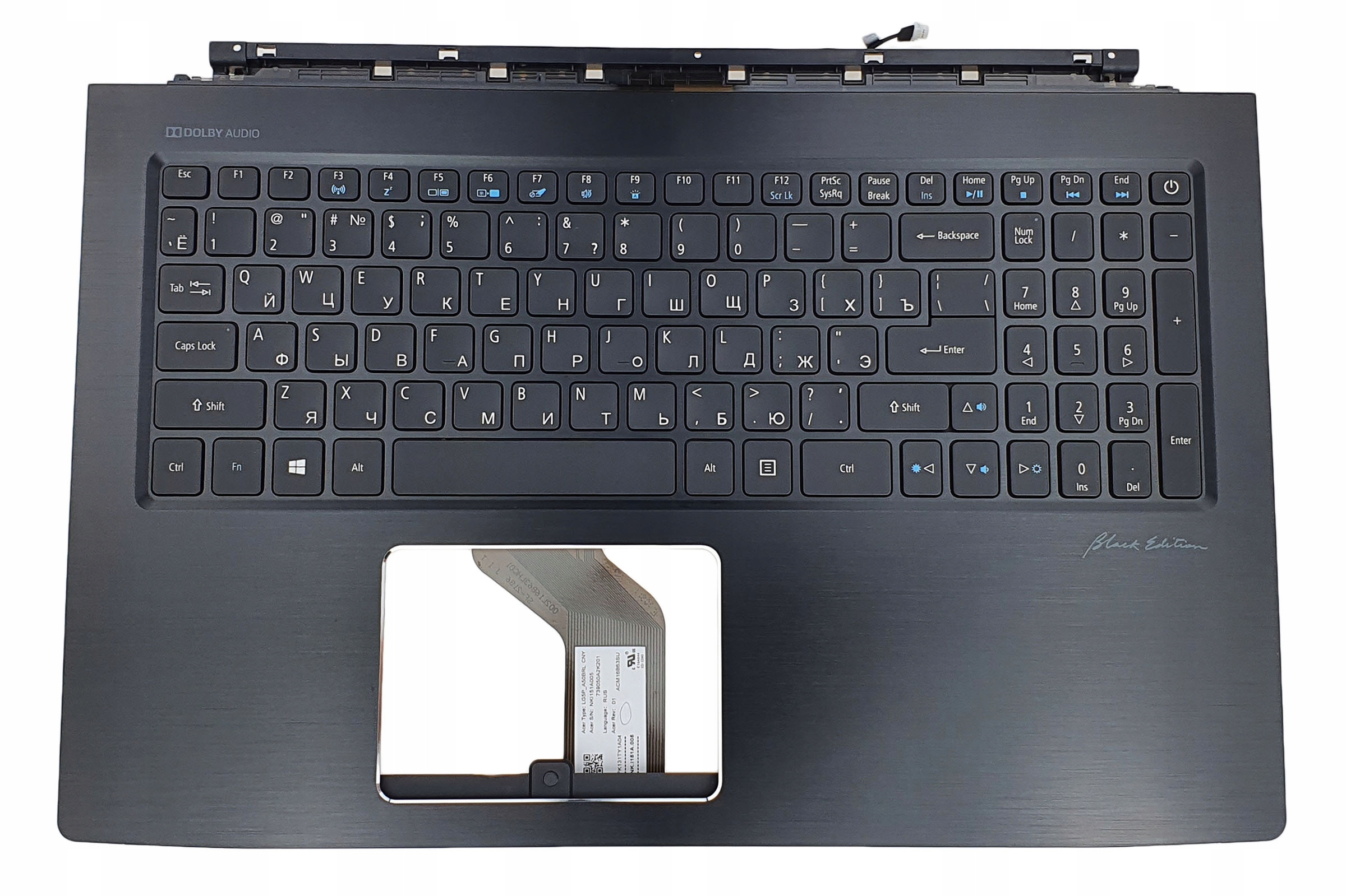 Nová Klávesnice Acer Nitro V15 VN7-593G, Černá, Ruská Verze