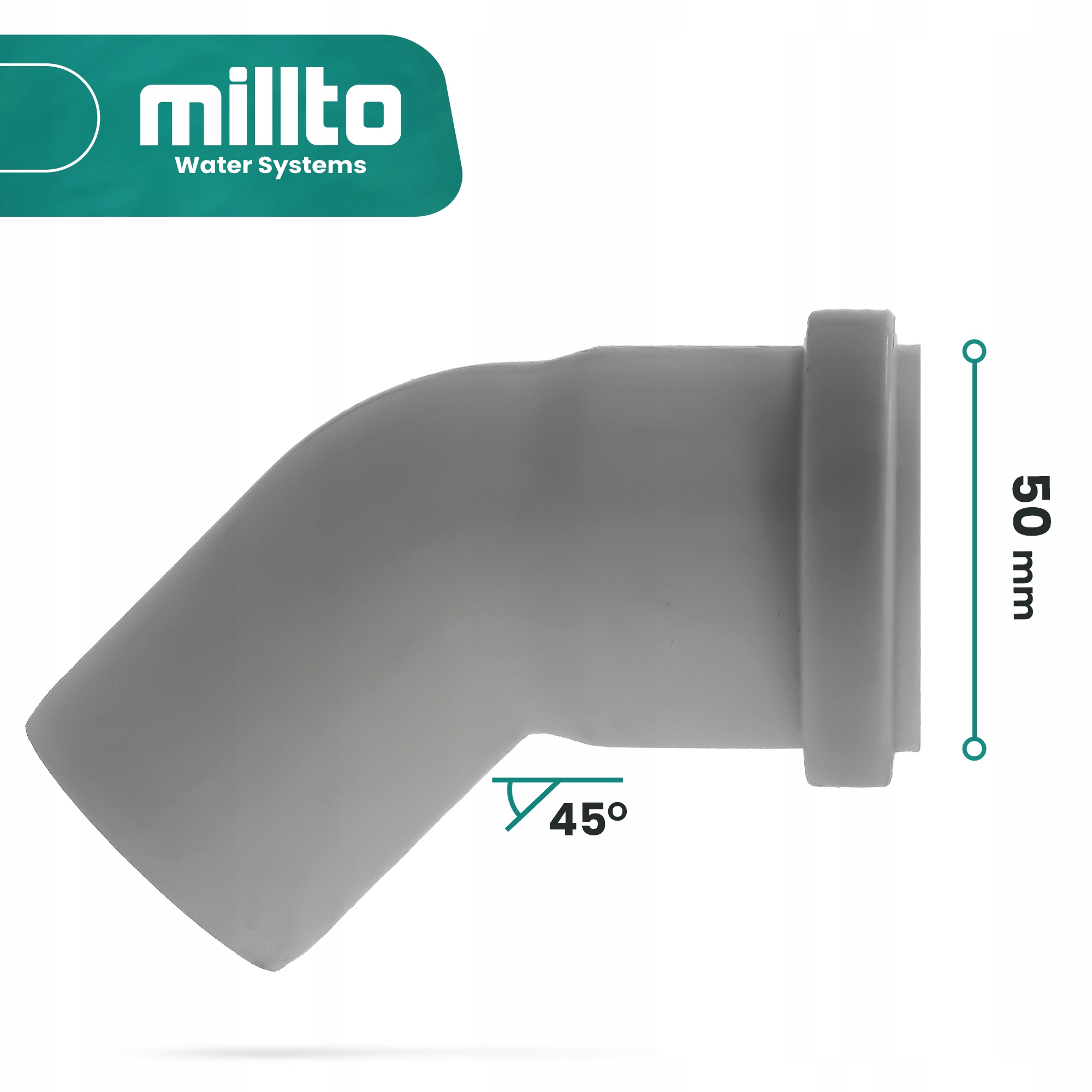 KOLANO KANALIZACYJNE 50 MM 45° PCV PP ZŁĄCZKA ŁĄCZNIK RURY WODY KSZTAŁTKA Waga produktu z opakowaniem jednostkowym 0.1 kg
