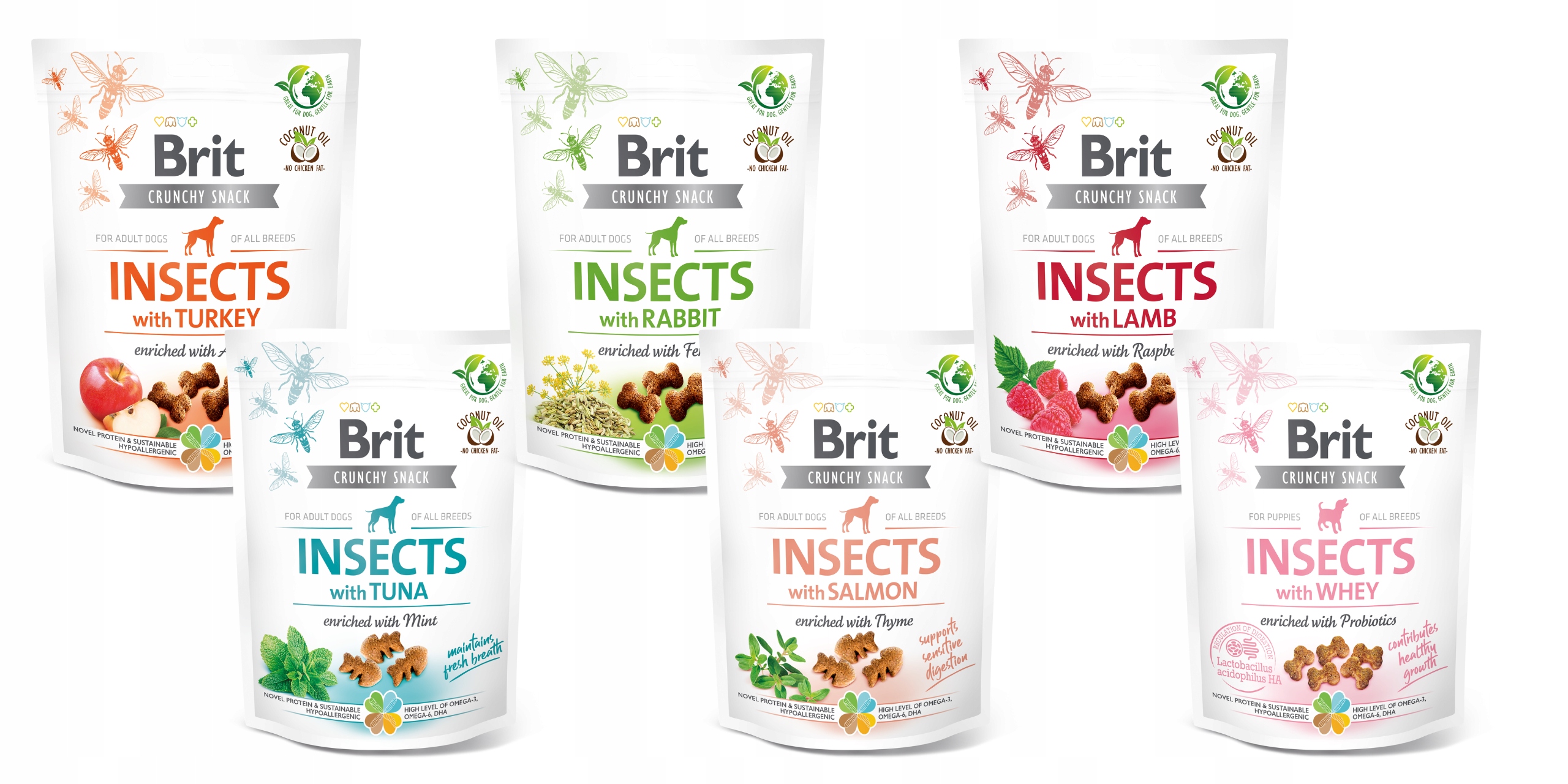 Levně Psí pamlsek Brit Care Crunchy Cracker mix pro dospělé 5x200 g