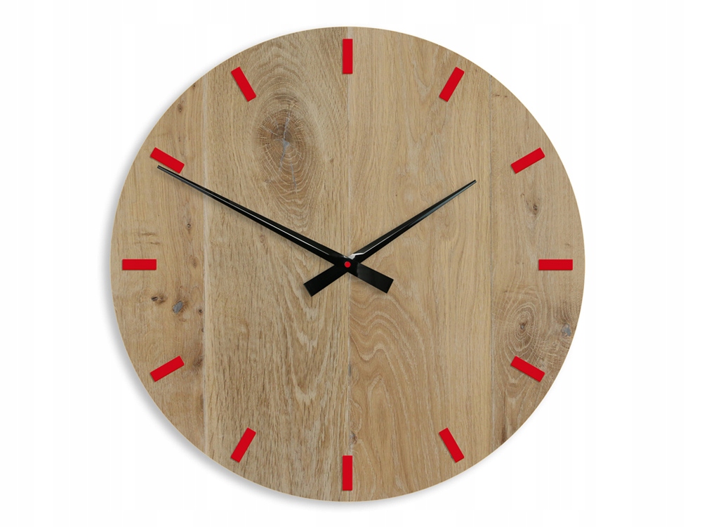 Moderné drevené nástenné hodiny s tichým mechanizmom, okrúhle, pevné