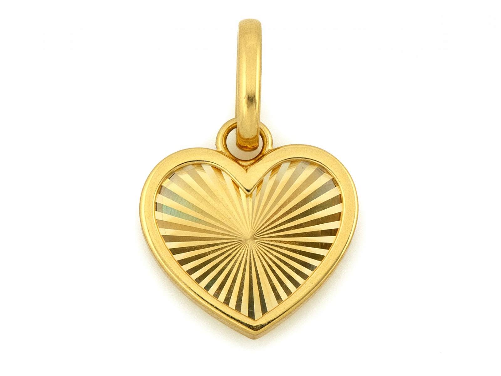 Přívěsek zlaté frézované srdce 585 Srdíčko s paprsky dárek 1.18 g