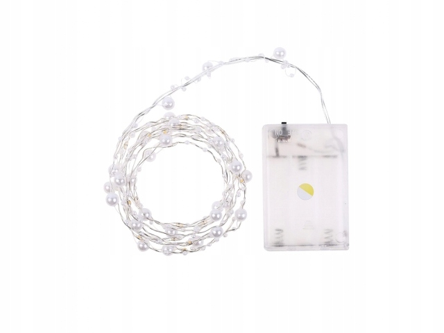 

Lampki 20 Led na baterie drucik Perla ciepła