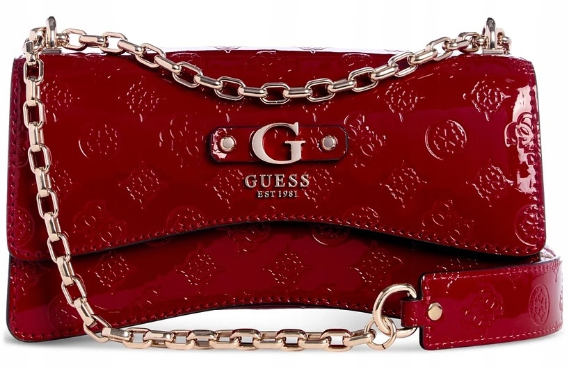 Elegantní Dámská Logovaná Lakovaná Kabelka Na Řetízku Pro Ženy Guess