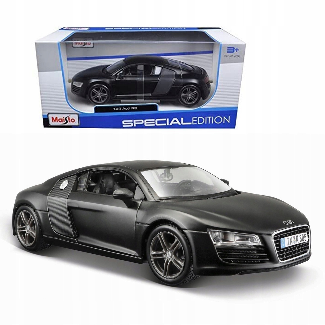 Maisto Audi R8 Matte Black 1/24 Model auta