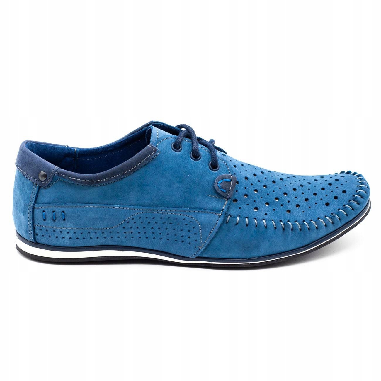 

Buty męskie skóra mokasyny 875 lato niebieskie 42