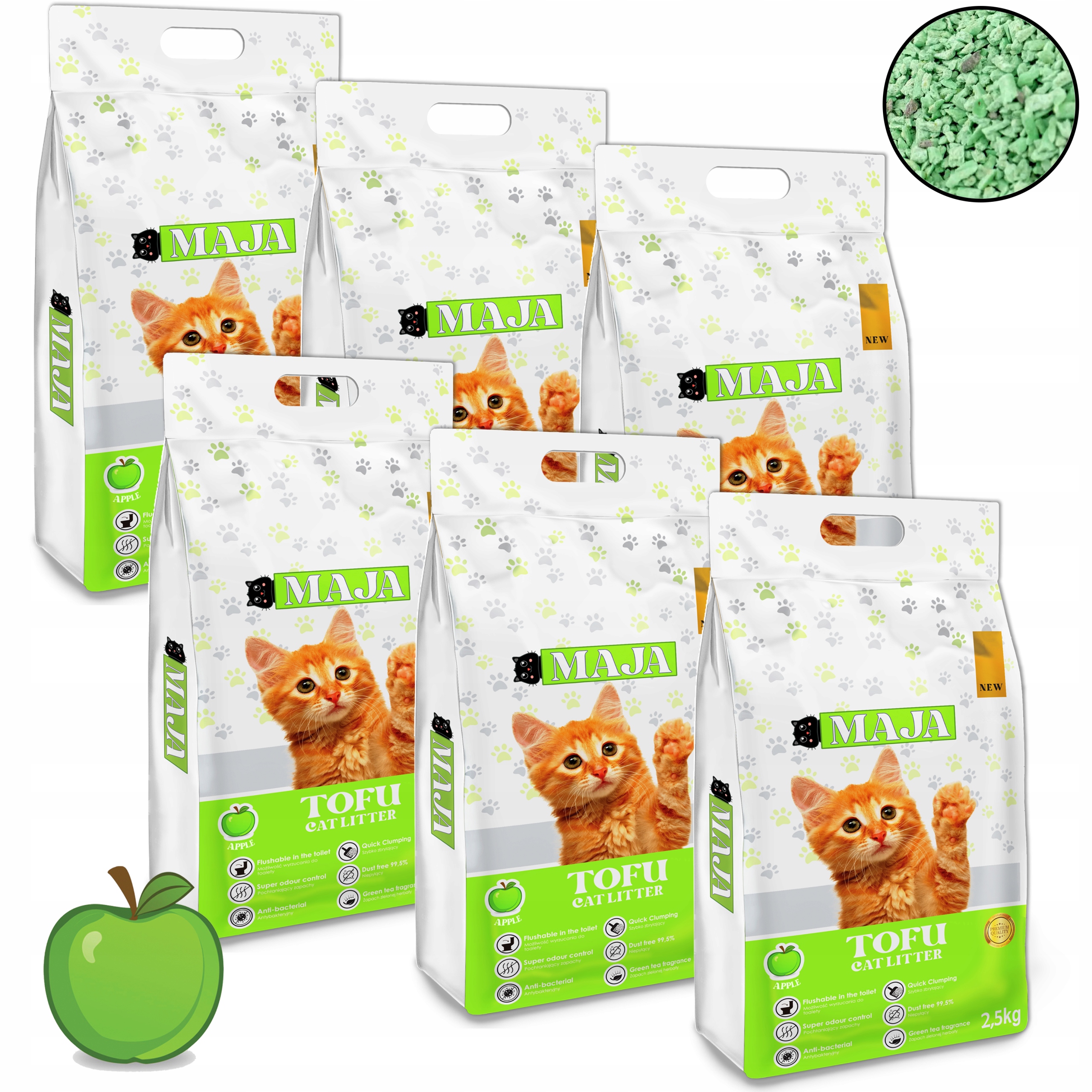 6 x Stelivo Tofu ekologické Maja 2.5 kg Sada vůní