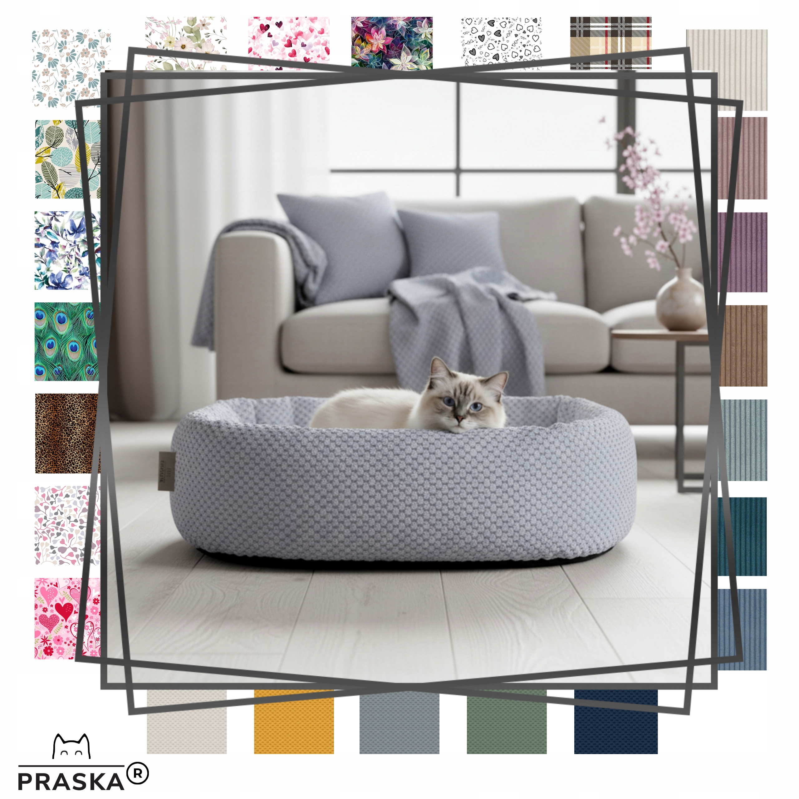 Levně Praska Luxusní pelíšek pro pro kočky psa Beddy 50x35 cm, Výběr Barev Premium