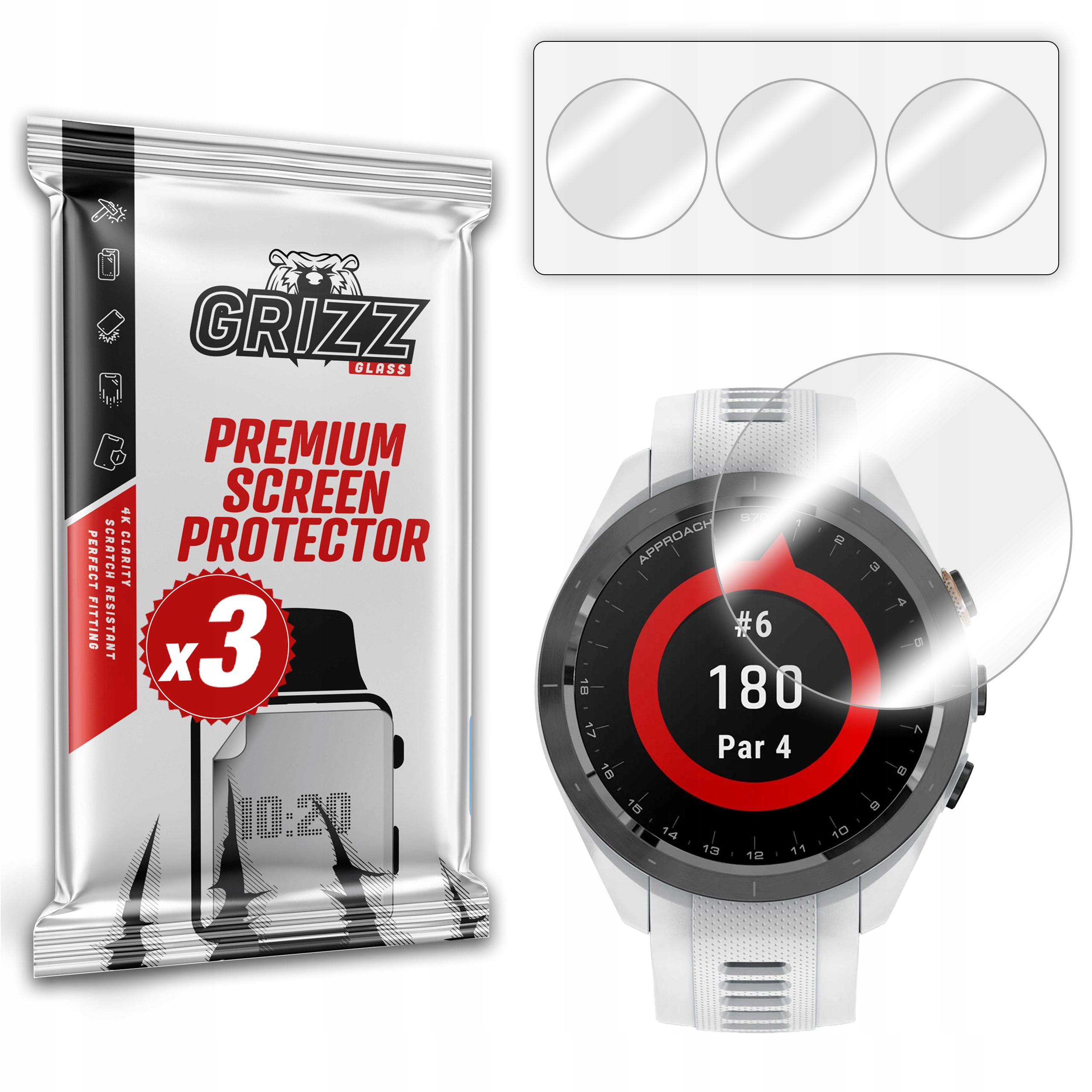 3-PAK Hydrożelowa folia ochronna do Garmin Approach S70 42mm