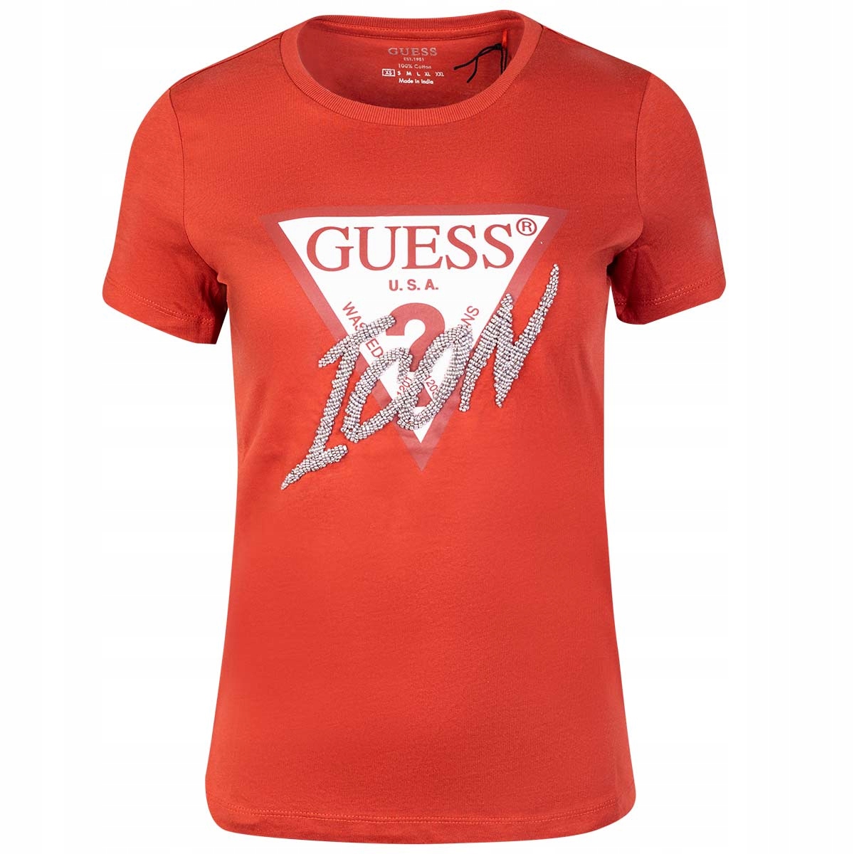 Guess Tričko Dámské Tričko Icon Tee Red vel.