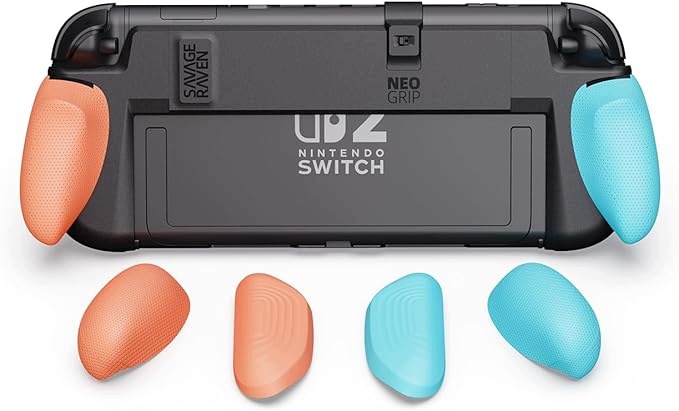 Savage raven twarde etui +wymienne gripy 4szt do Nintendo Switch 2 blue red