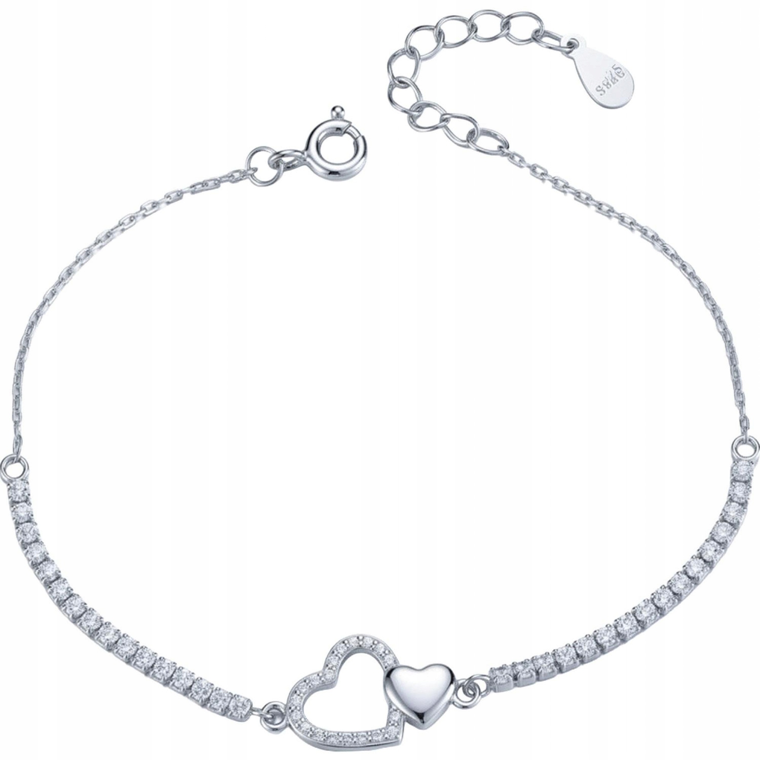 Dámský náramek Harf stříbro 925 srdce