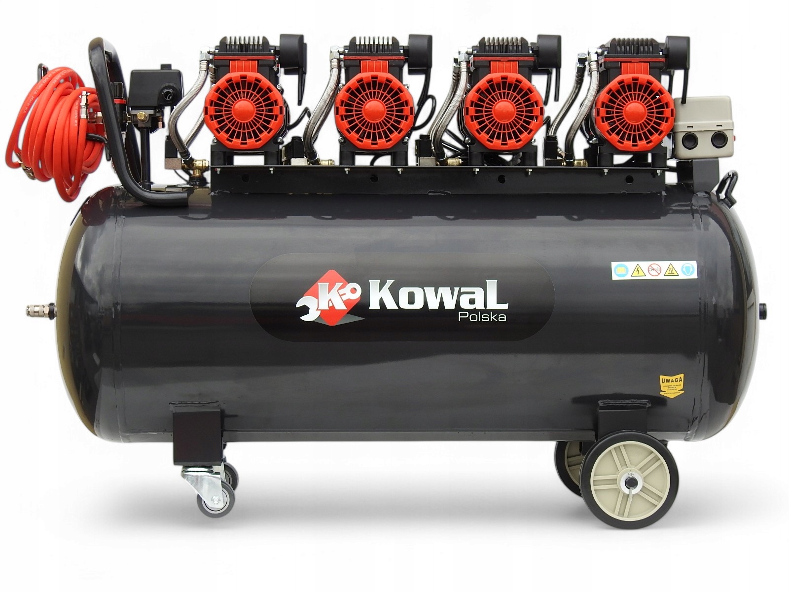 10 Bar Kompresor BEZOLEJOWY KowaL 200L k27 400v tłokowy sprężarka powietrza Wydajność efektywna 1120 l/min