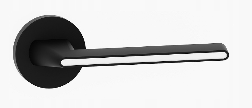 klika na dveře komplet rozety štítek Efenia kulatá černá bílá