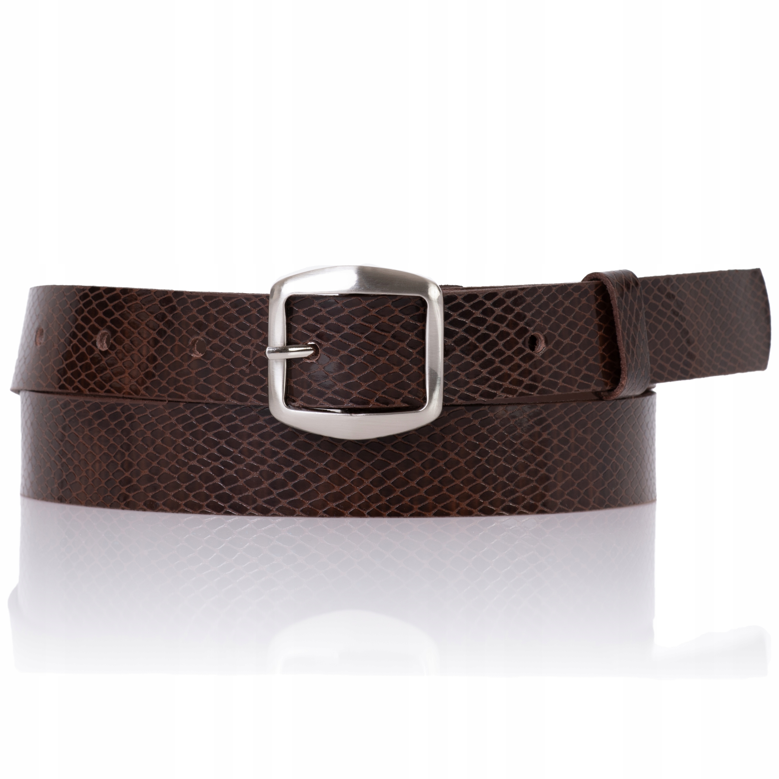 

Sepher Pasek skórzany Brązowy krokodyl spodni brąz