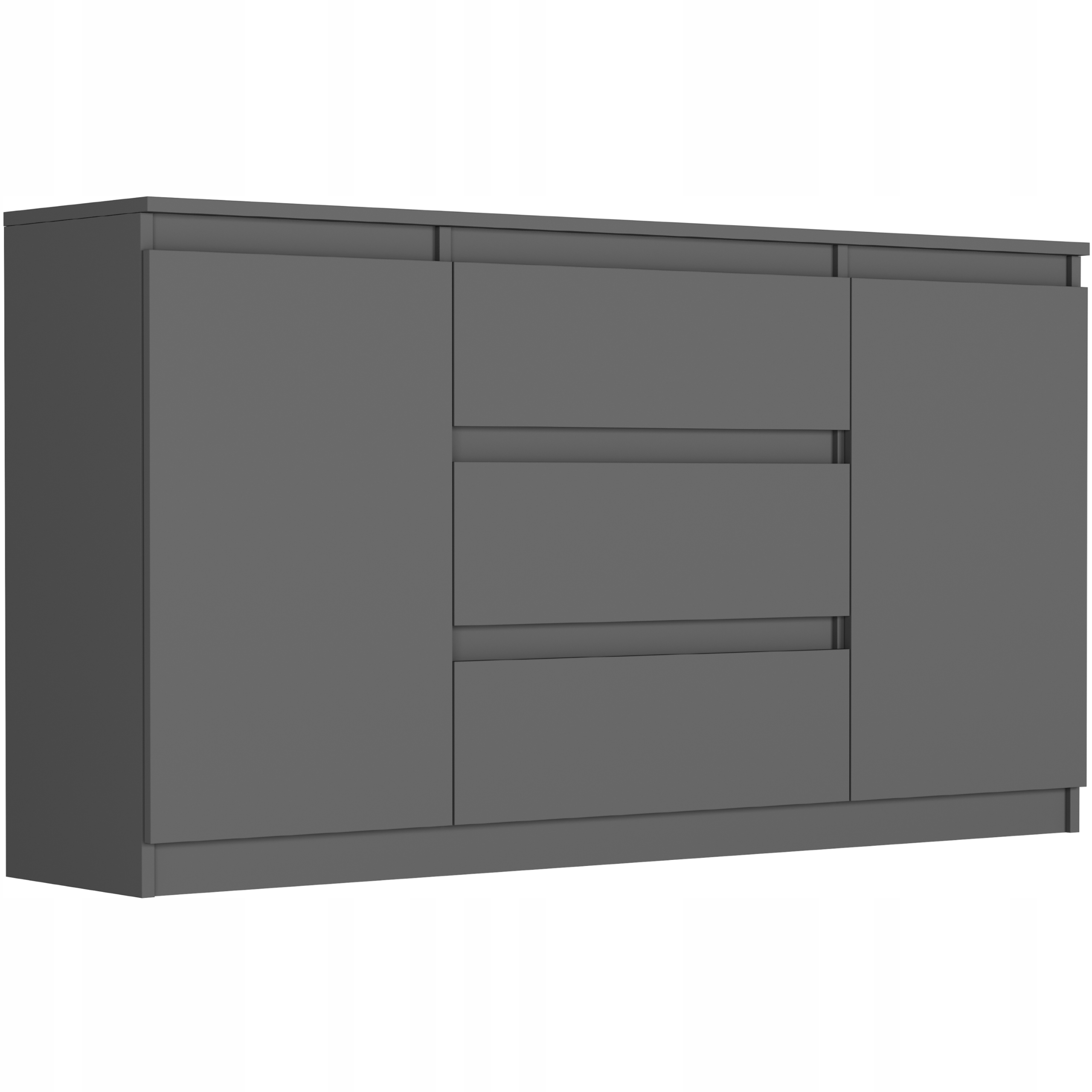 KOMODA 140 SZAFKA 3 SZUFLADY 2 PÓŁKI R-140-S3 ANTRACYT