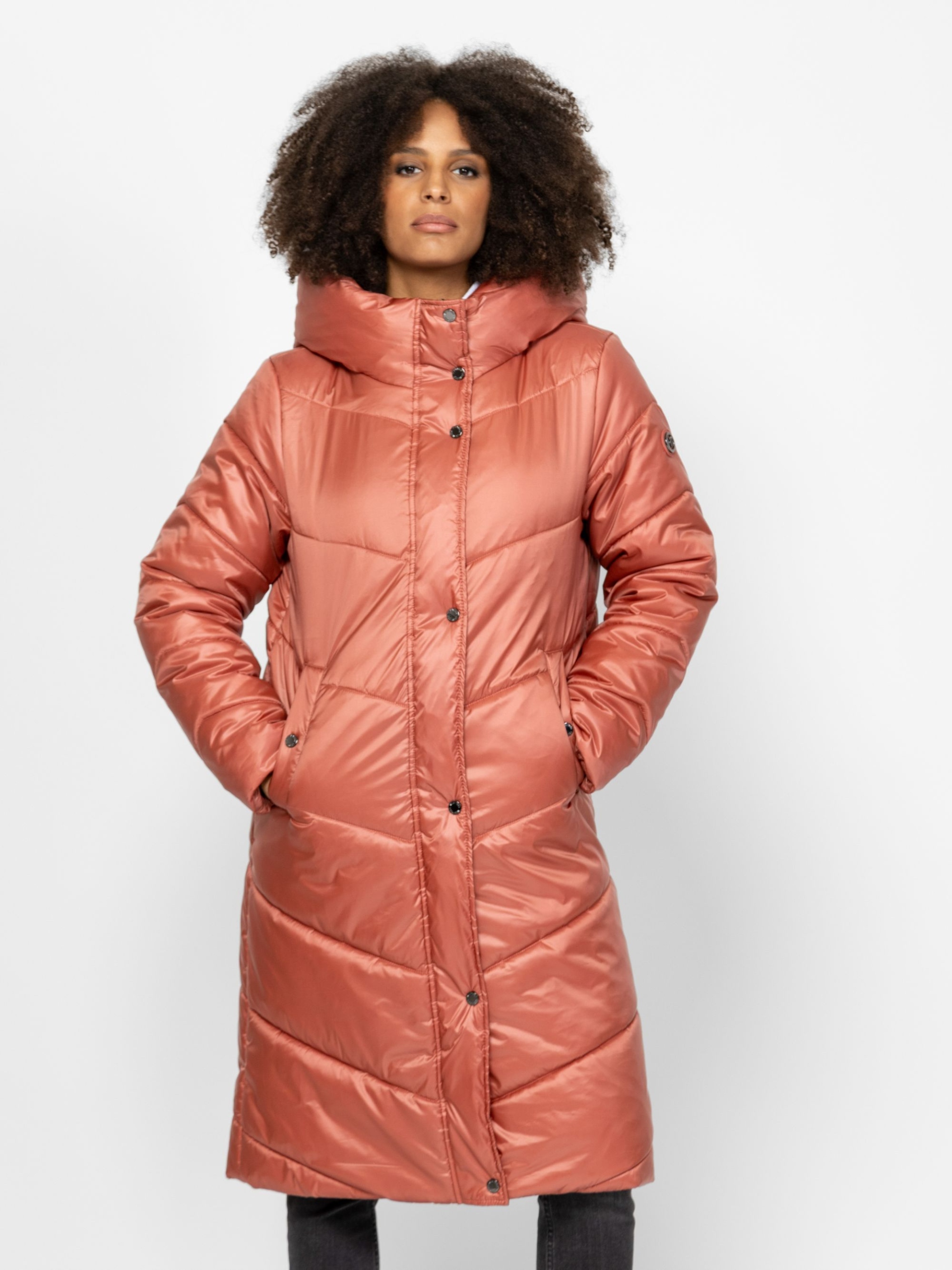 Heavy Tools Dámský Prošívaný Zimní Kabát Nalla Blush Lososová Xs