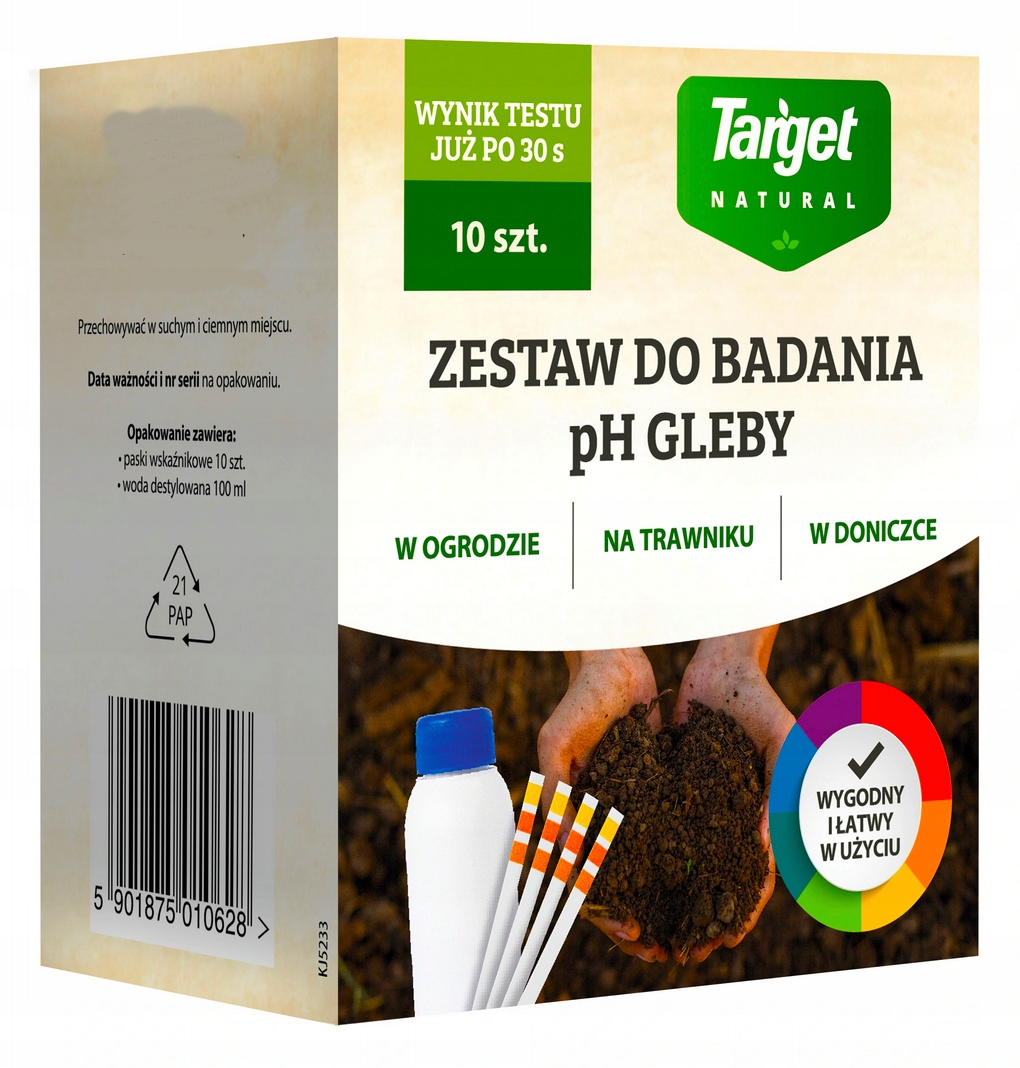 TARGET ZESTAW DO BADANIA PH GLEBY KWASOMIERZ 10 SZTUK