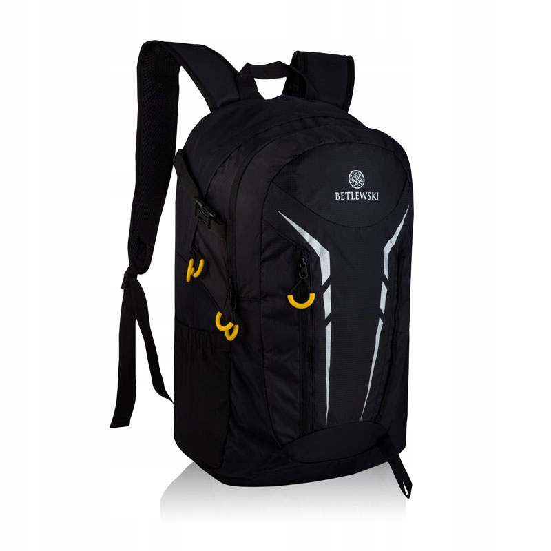 Betlewski Plecak Męski Sportowy Turystyczny Laptop 15,6 A4 Duży Czarny IPX1