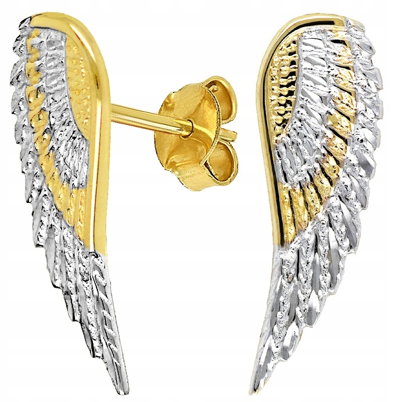 ZŁOTE KOLCZYKI Skrzydła Anioła próba 585+GRATIS Marka Inna marka