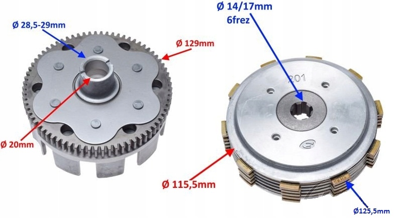 ZESTAW KOSZ SPRZĘGŁOWY Quad Jianshe Puma Farm 250