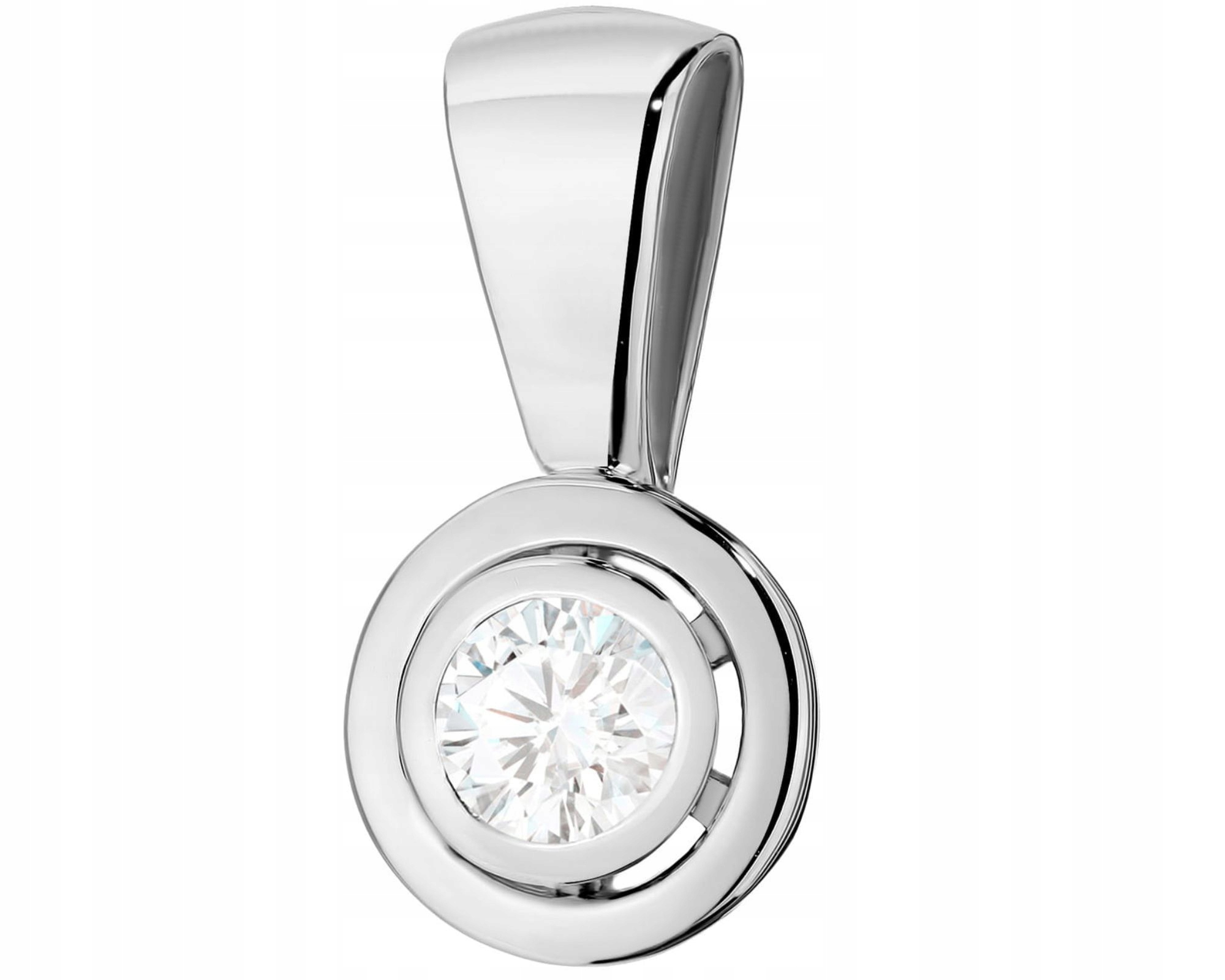 Bílé Zlato Přívěsek Přívěsek S Briliantem Gravírování 585 Bonus