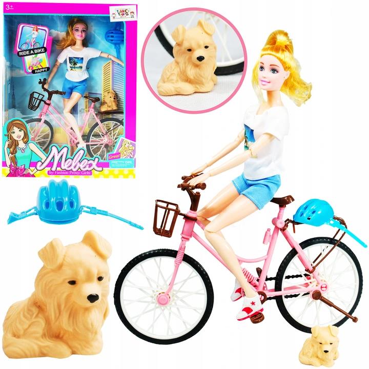 LALKA NA ROWERZE Z PIESKIEM LALKA ROWER WYCIECZKA